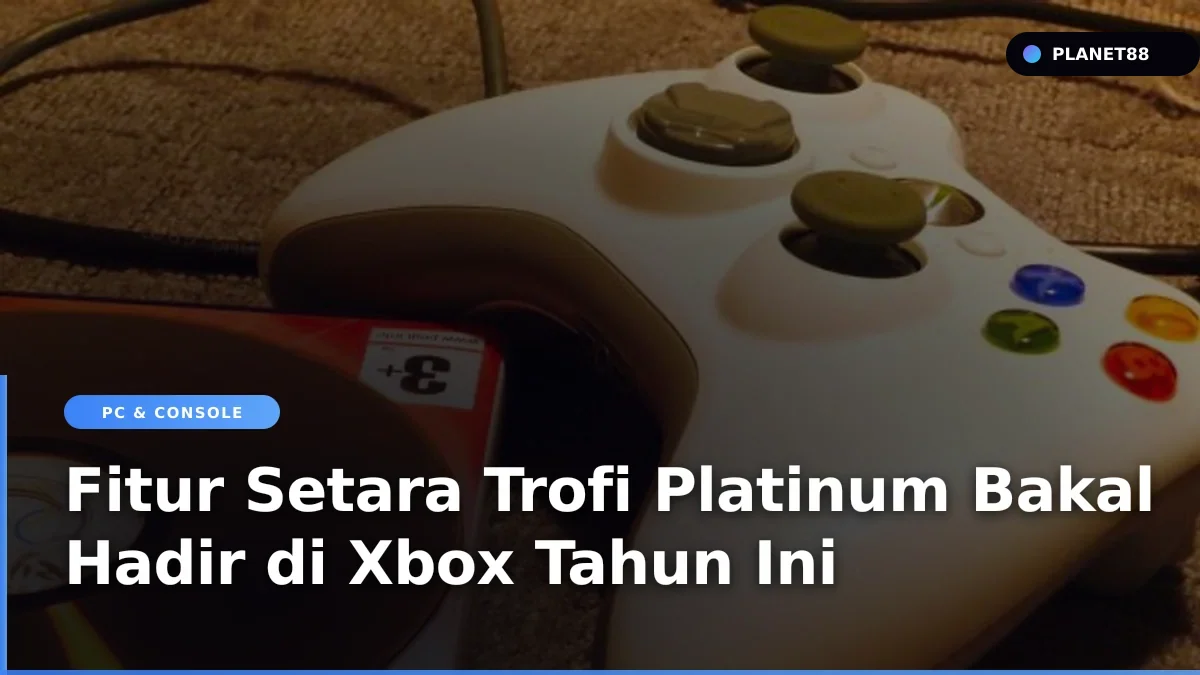 Pengontrol Xbox dengan notifikasi pencapaian di layar